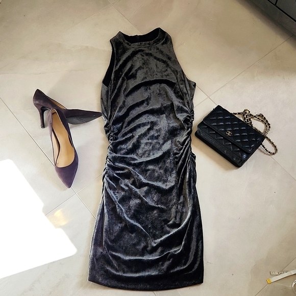 Charcoal Grey Side Cinch Dress - Picture 1 of 4